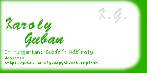 karoly guban business card